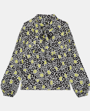 The Kooples FEMME ECRU / YELLOW top fleuri