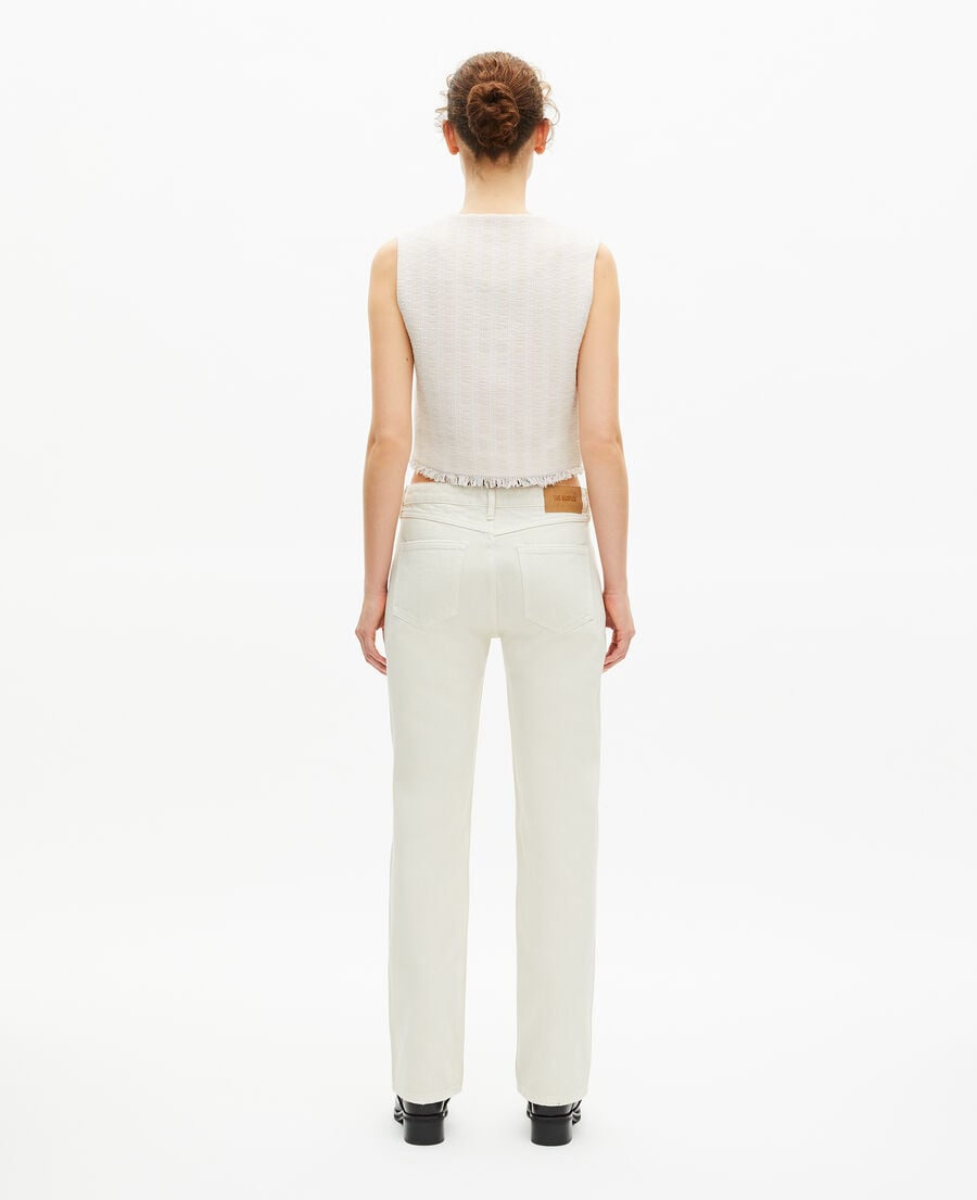 The Kooples F ECRU ecru tweed top