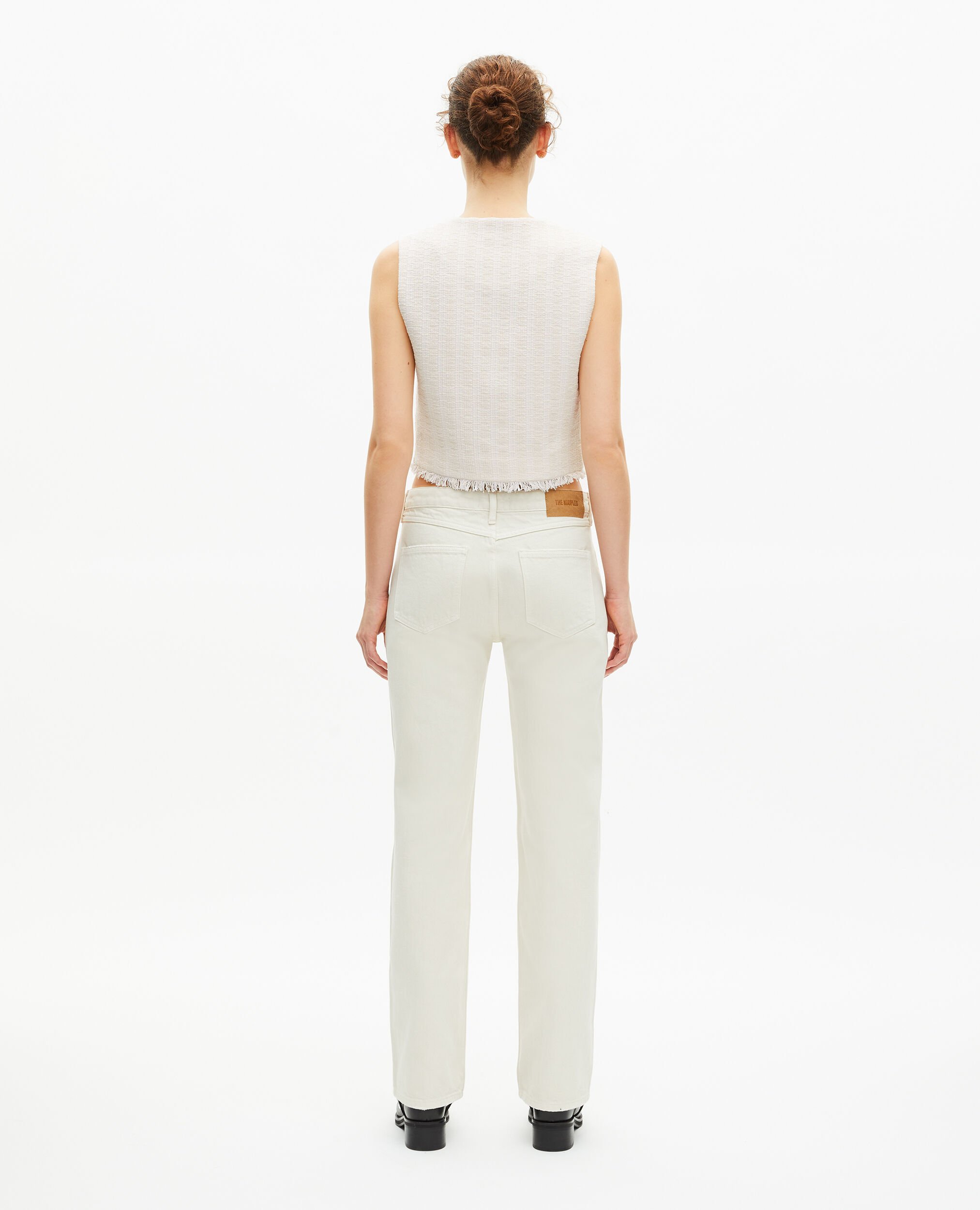 Ecru tweed top, ECRU, hi-res image number null
