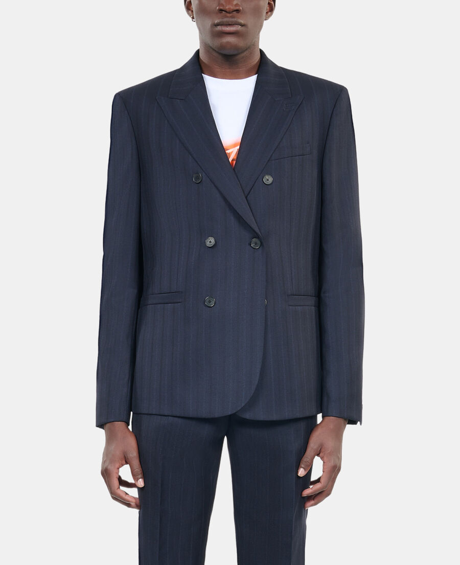 The Kooples HERREN NAVY blaue anzugweste mit streifen