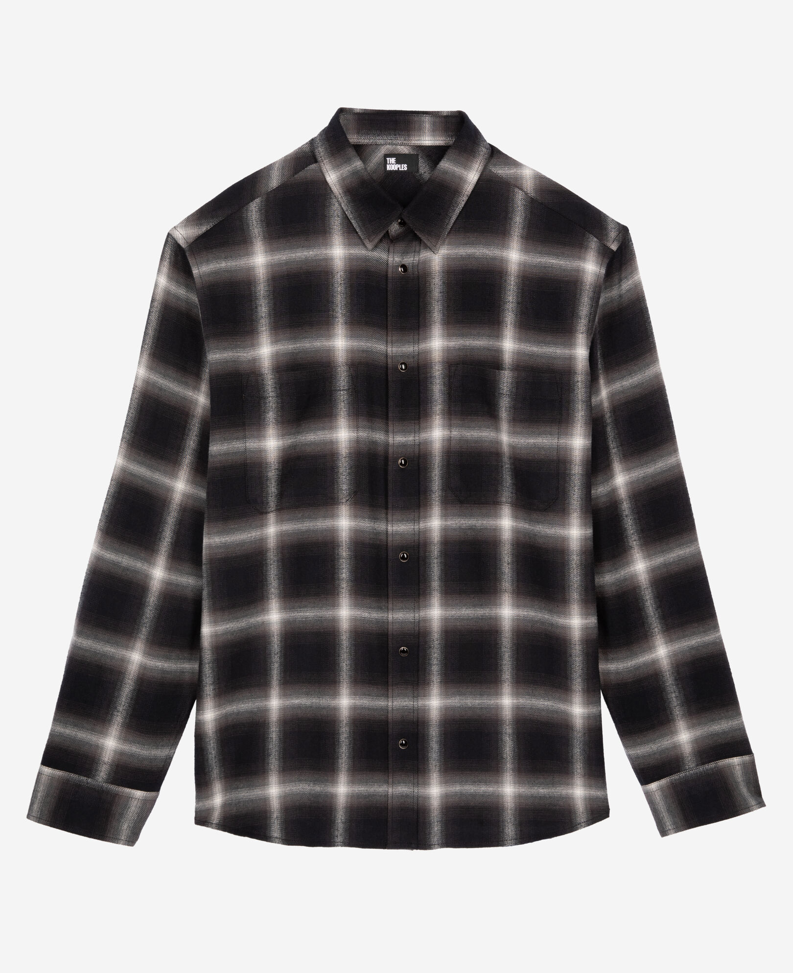 The Kooples HERREN BLACK GREY WHITE schwarz-weiß kariertes hemd