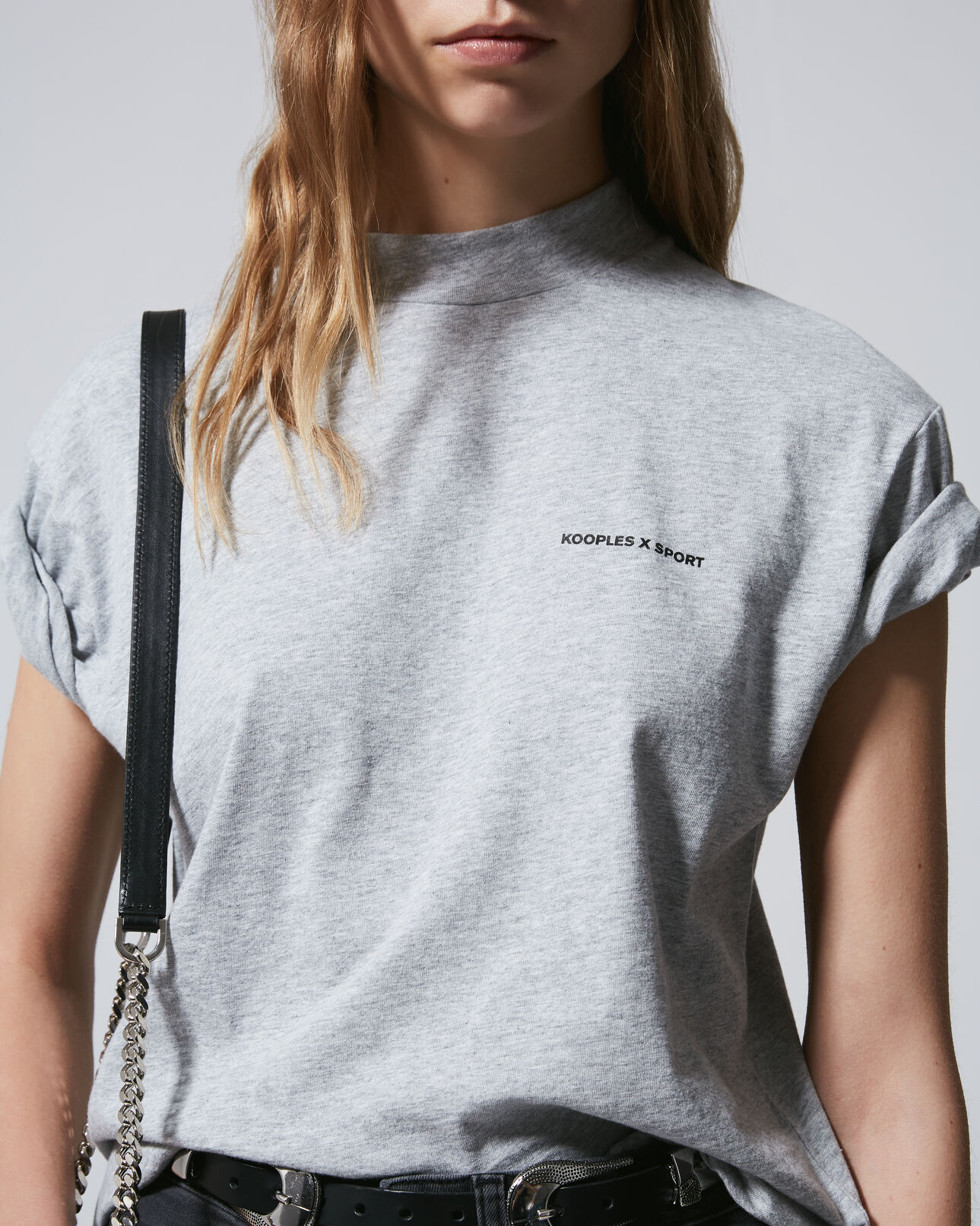 The Kooples FEMME LIGHT GREY MELANGE t-shirt coton gris