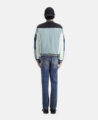 The Kooples HOMME CELADON blouson bleu et vert avec patchwork