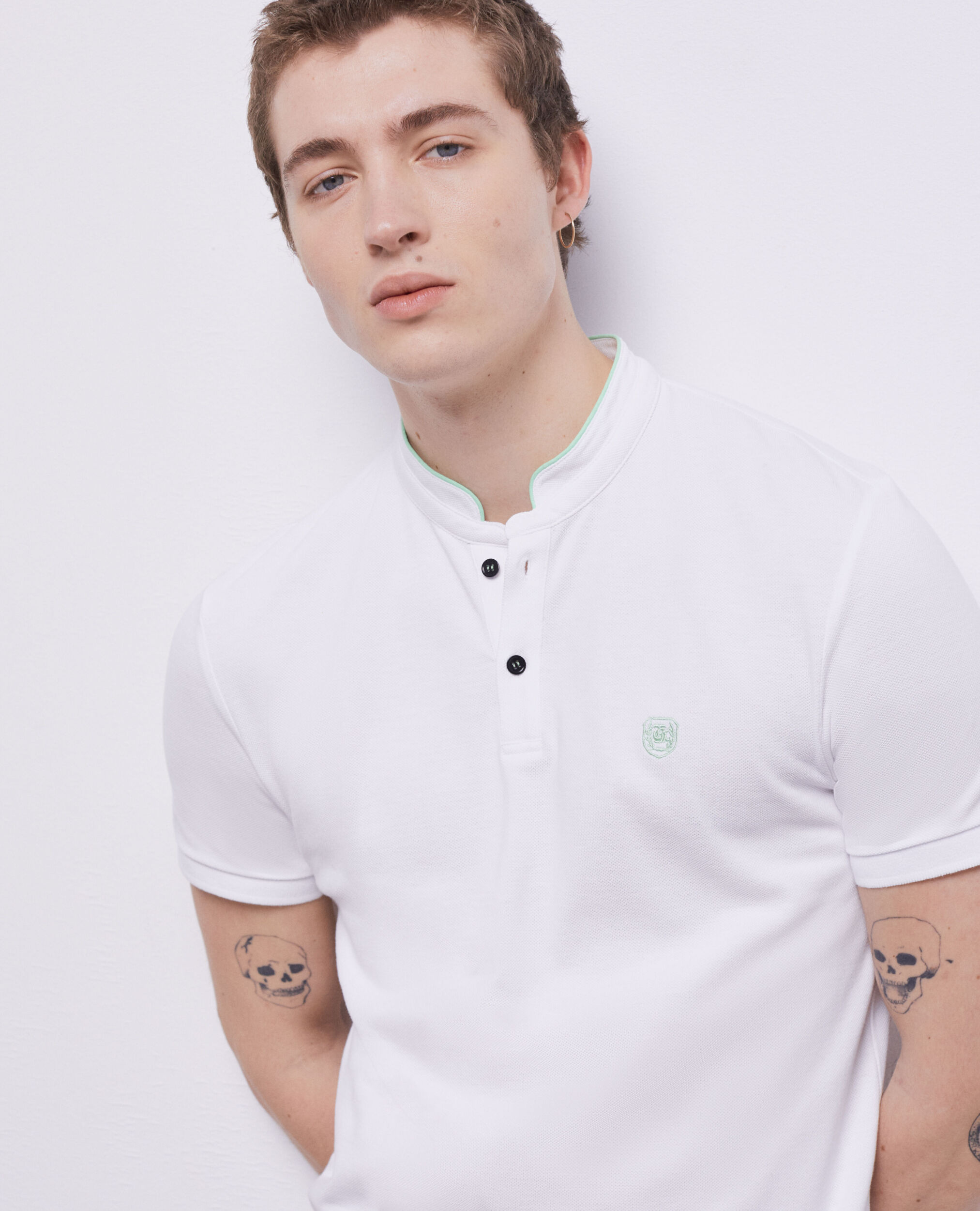 Polo cuello oficial verde, GREEN-WHITE, hi-res image number null