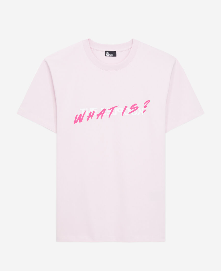 The Kooples HERREN PALE PINK rosa t-shirt mit „what is“-schriftzug
