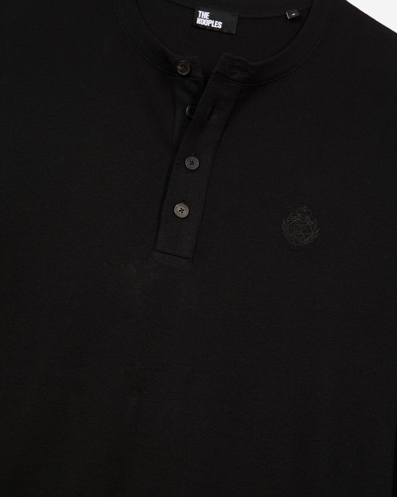 The Kooples MEN BLACK long-sleeved t-shirt with black crest