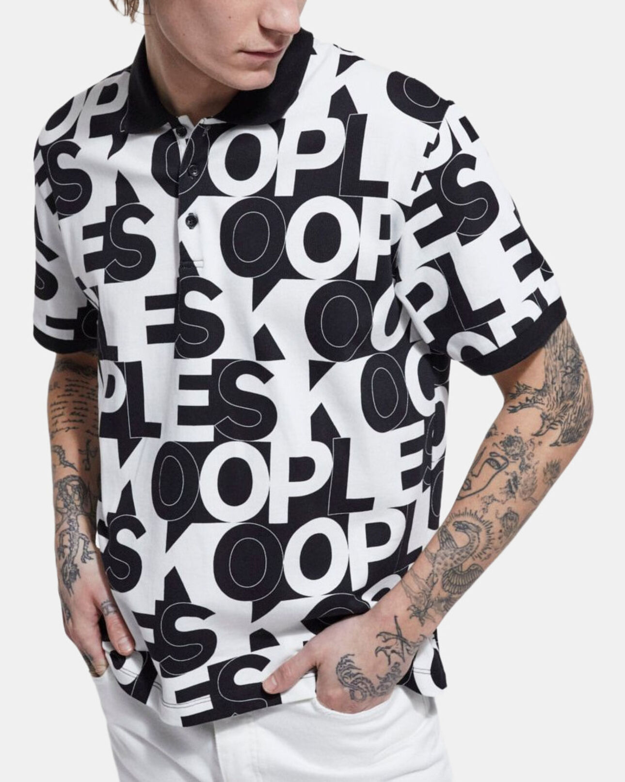 The Kooples MEN BLACK / WHITE the kooples logo polo