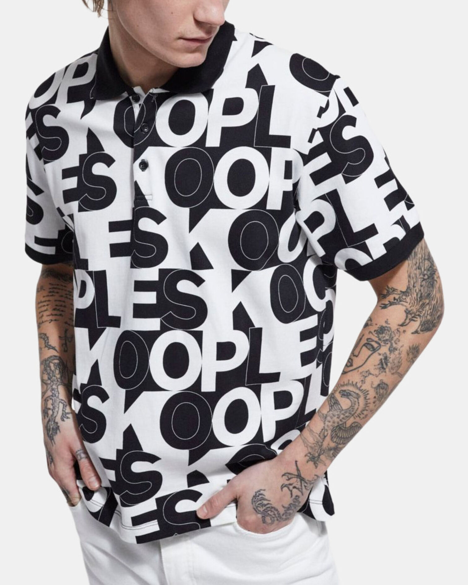 The Kooples logo polo, BLACK / WHITE, hi-res image number null