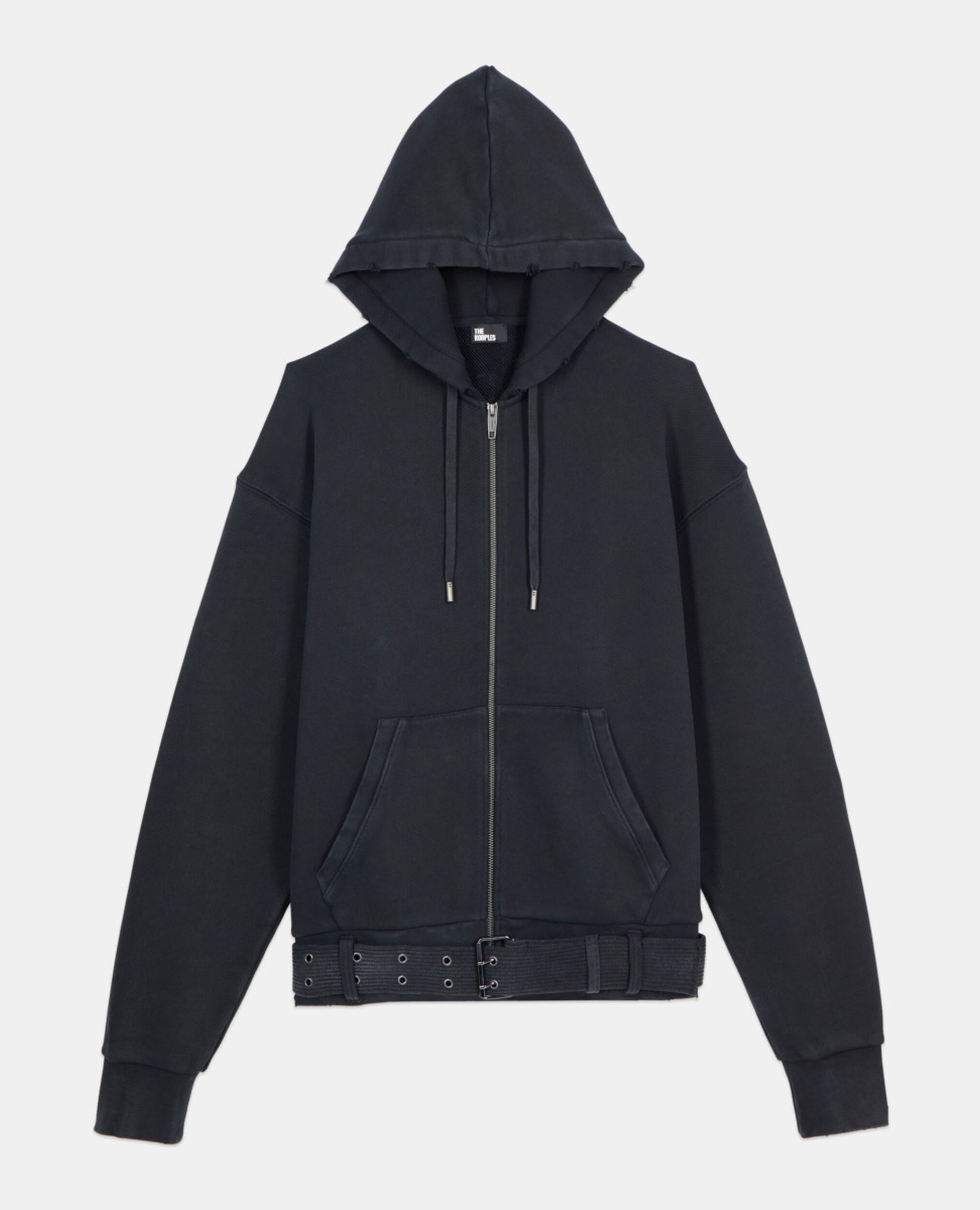 Schwarzes Sweatshirt mit Kapuze, BLACK WASHED, hi-res image number null