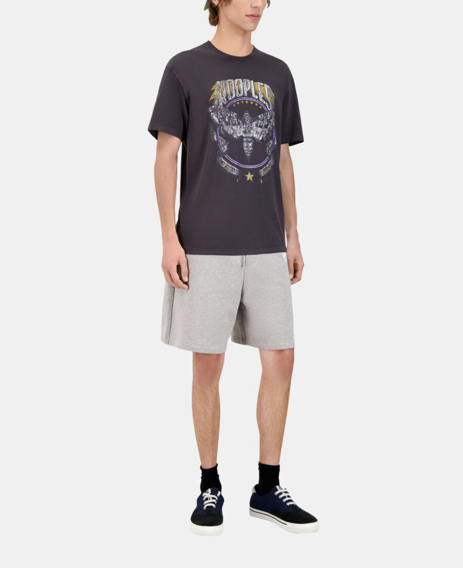 The Kooples H CARBONE carbon grey t-shirt with skull butterfly screen print