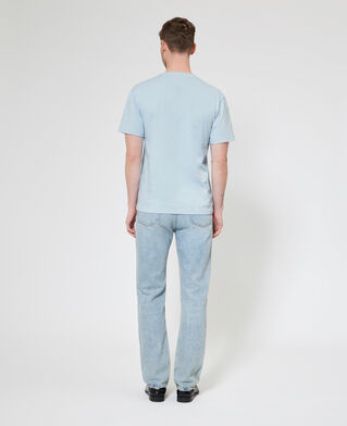 The Kooples HOMME LIGHT BLUE t-shirt avec logo d&eacute;tour&eacute; bleu
