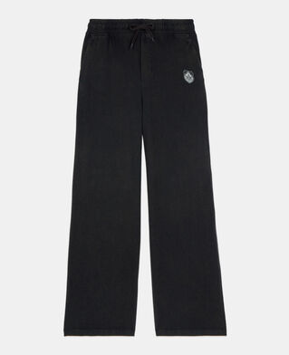 The Kooples MEN BLACK WASHED black blazon tracksuit trousers