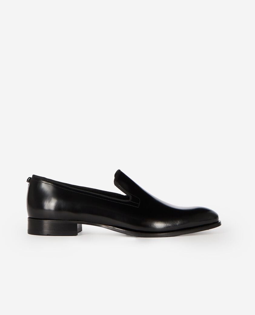 The Kooples HOMME BLACK mocassins en cuir brillant noirs