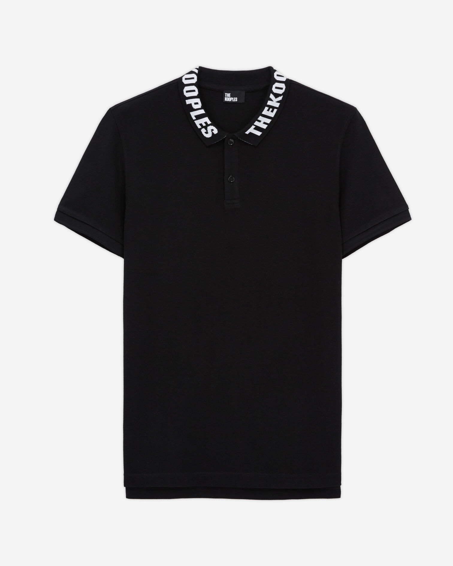 Polo à col logo noir, BLACK, hi-res image number null