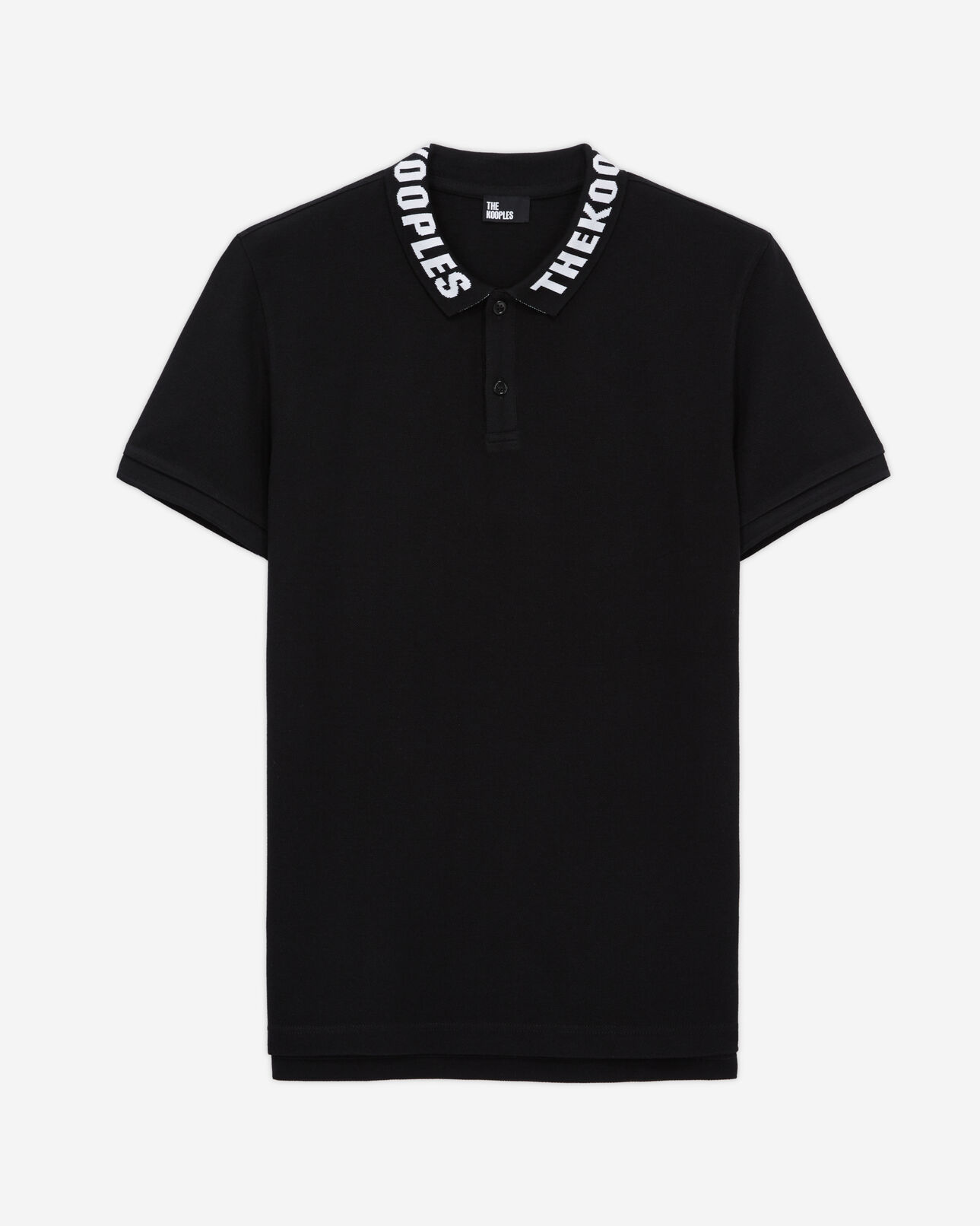 The Kooples HOMME BLACK polo à col logo noir