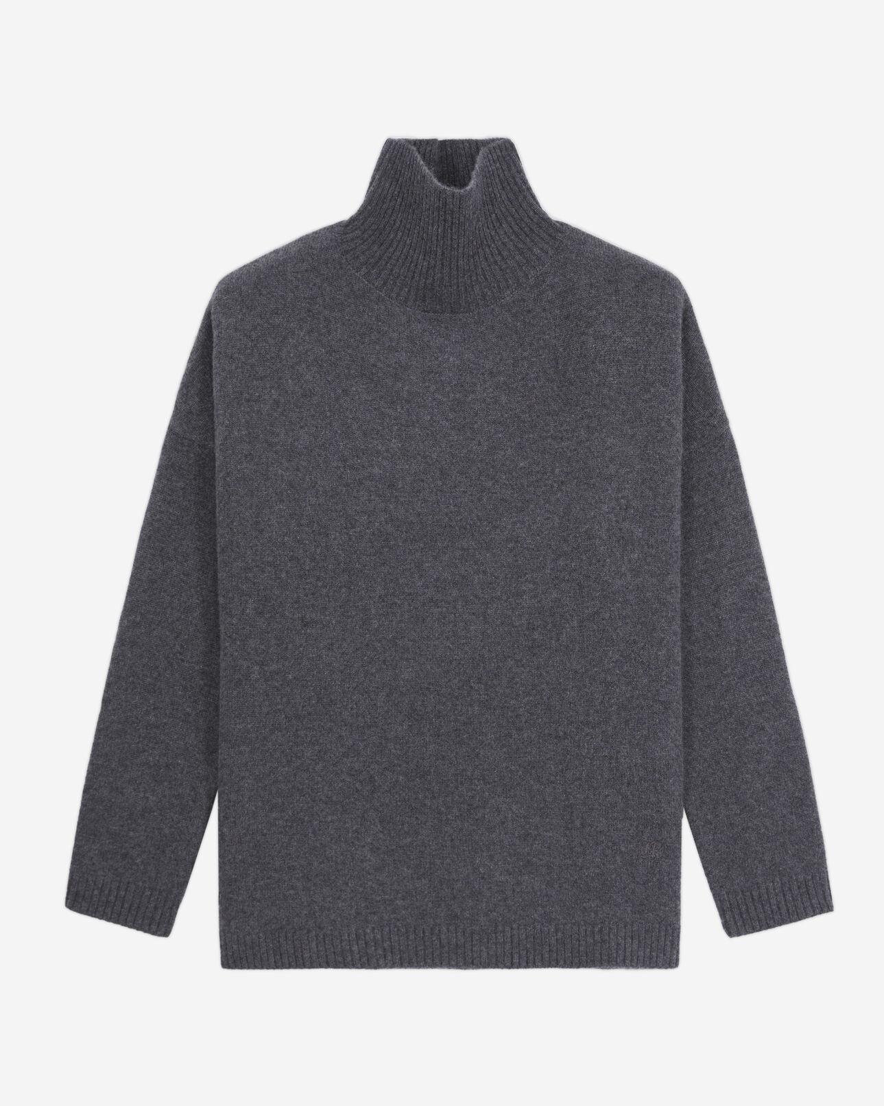 The Kooples WOMEN ANTHRACITE MELANGE grey cashmere-blend sweater
