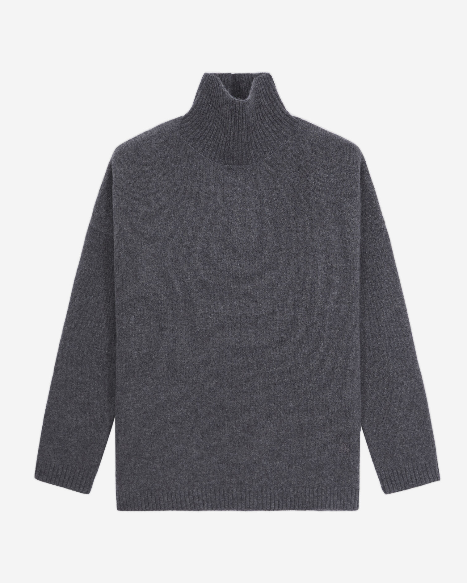 Grey cashmere-blend sweater, ANTHRACITE MELANGE, hi-res image number null