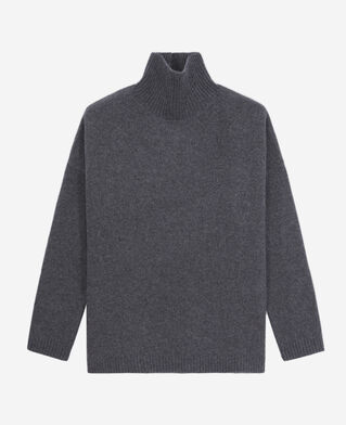 The Kooples WOMEN ANTHRACITE MELANGE grey cashmere-blend sweater