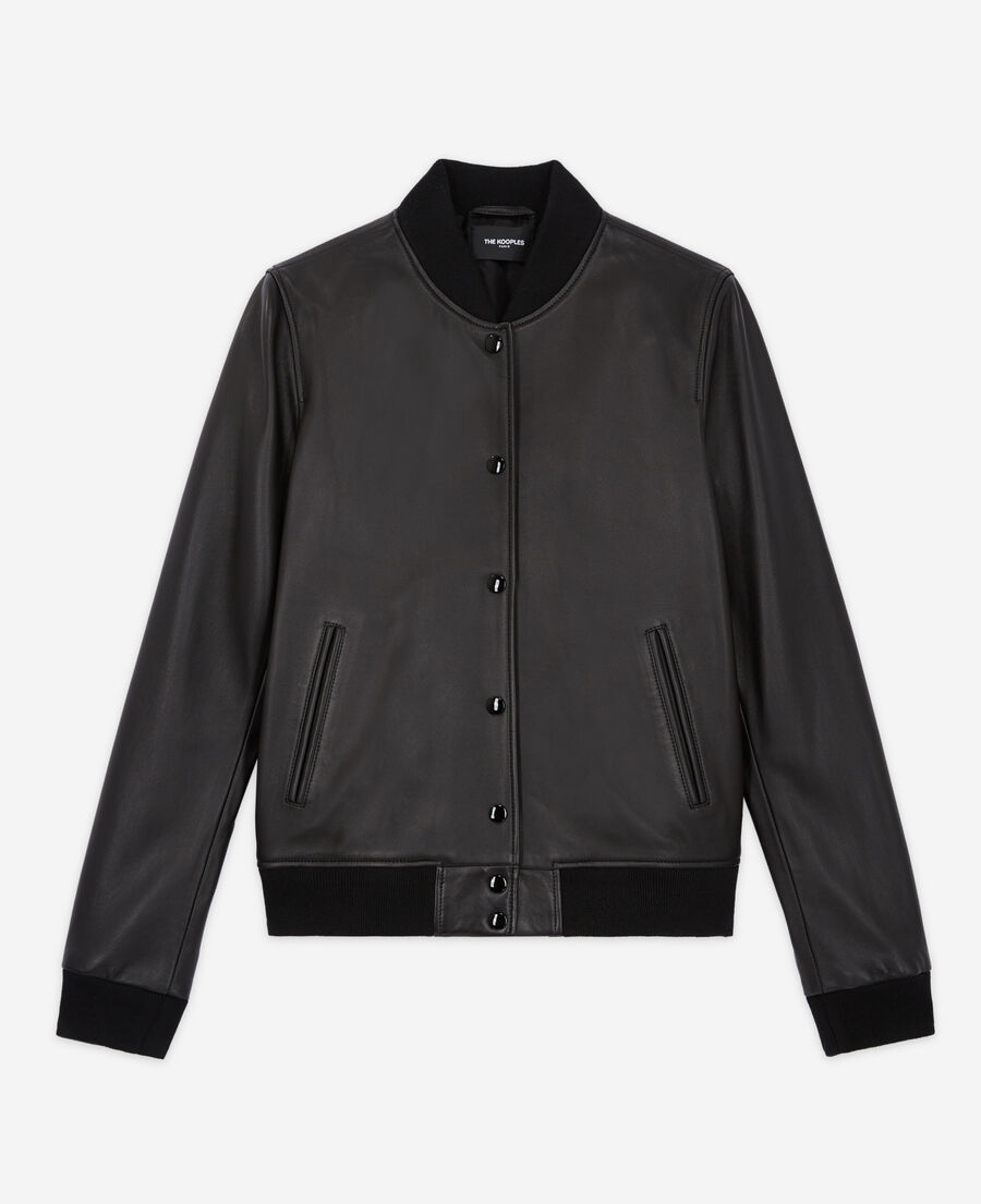 black leather jacket