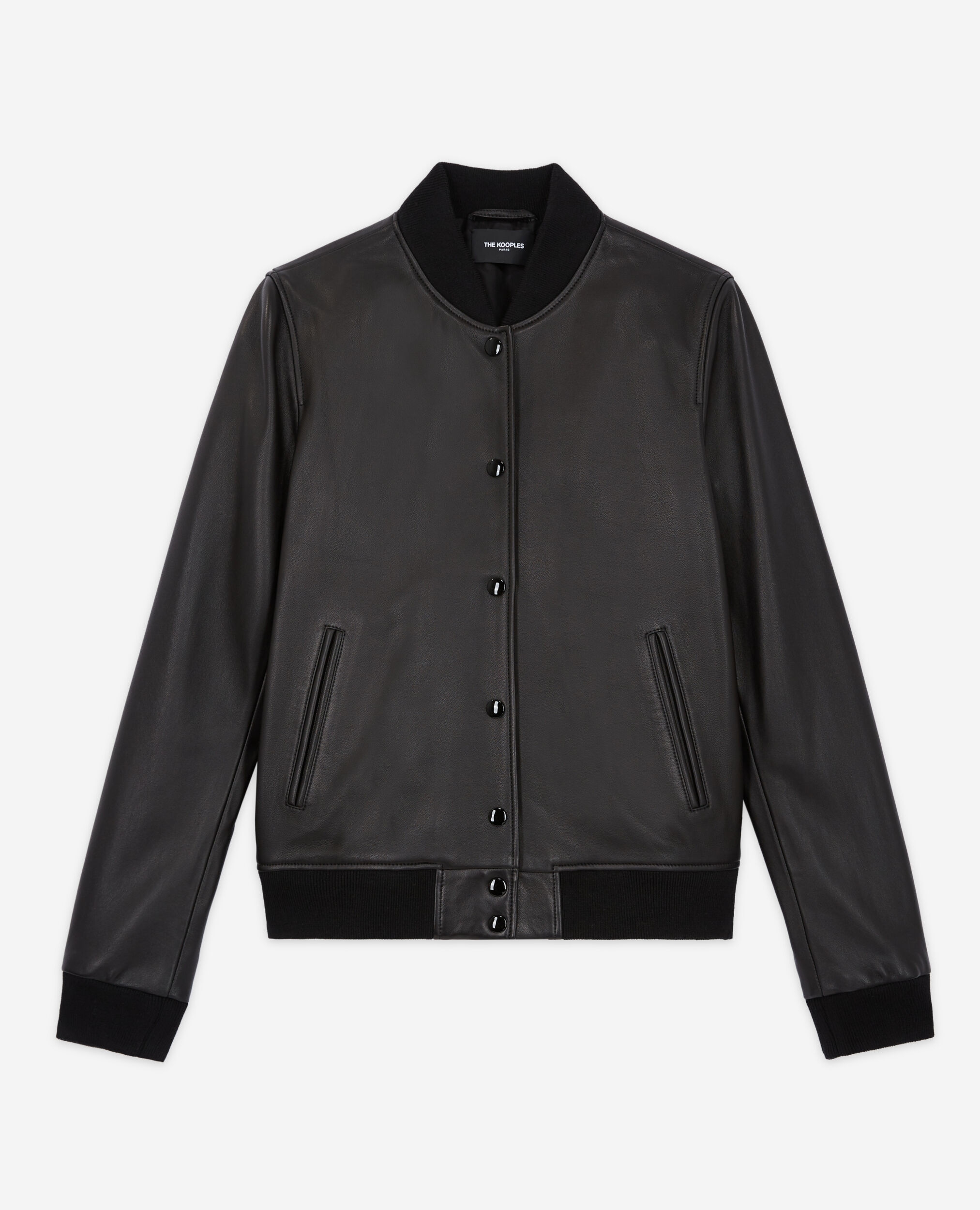 Black leather jacket, BLACK, hi-res image number null