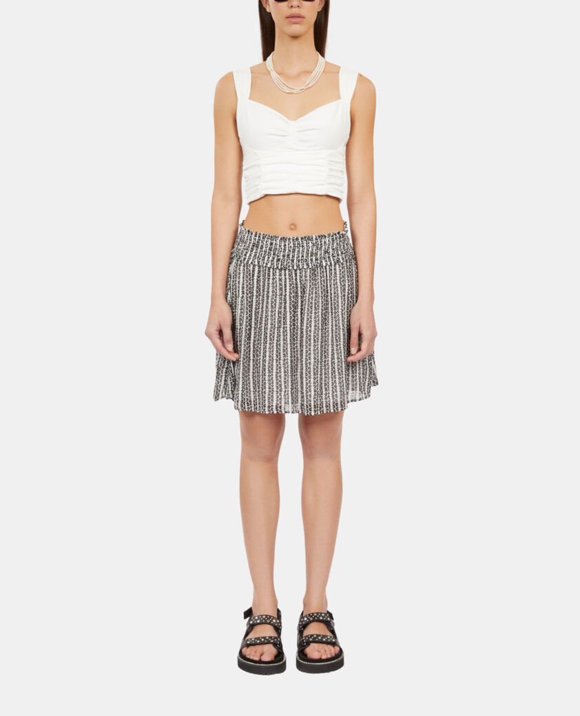 The Kooples MUJER ECRU top blanco crudo corto drapeado