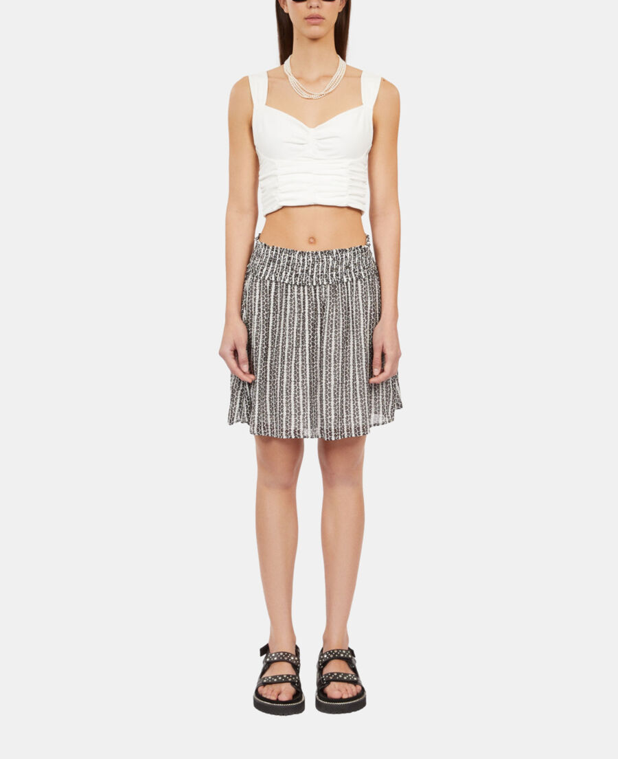 The Kooples FEMME ECRU top court avec drap&eacute; &eacute;cru