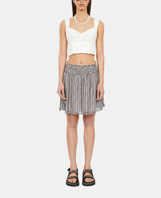 The Kooples FEMME ECRU top court avec drap&eacute; &eacute;cru