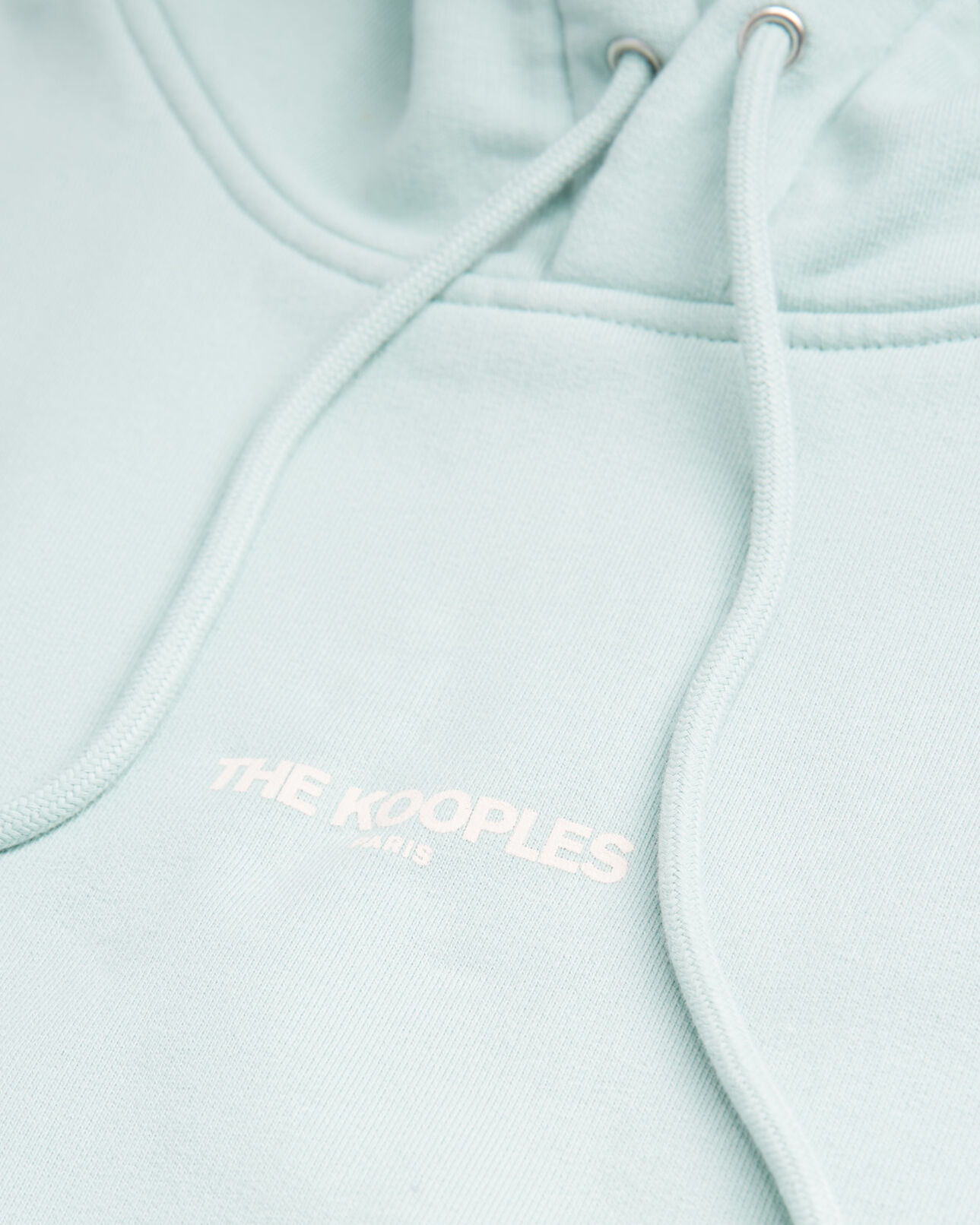 The Kooples FEMME GRIS BLEU sweat vert clair capuche poche kangourou