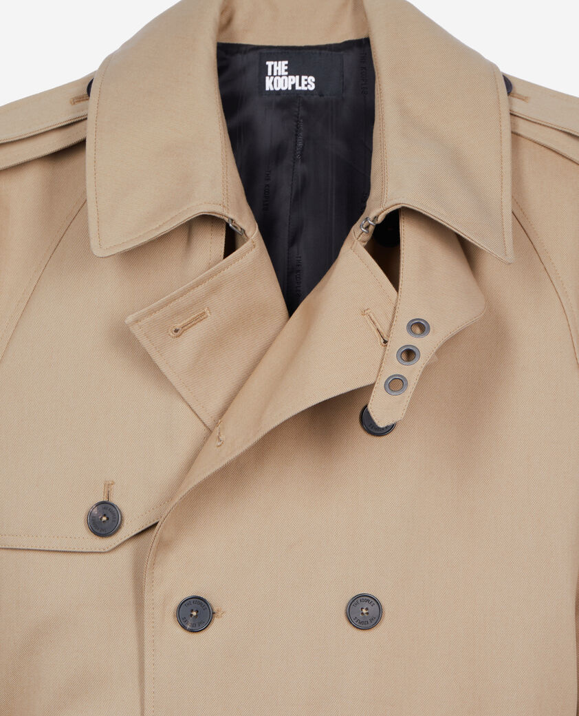 The Kooples HERREN BEIGE beiger weit geschnittener trenchcoat