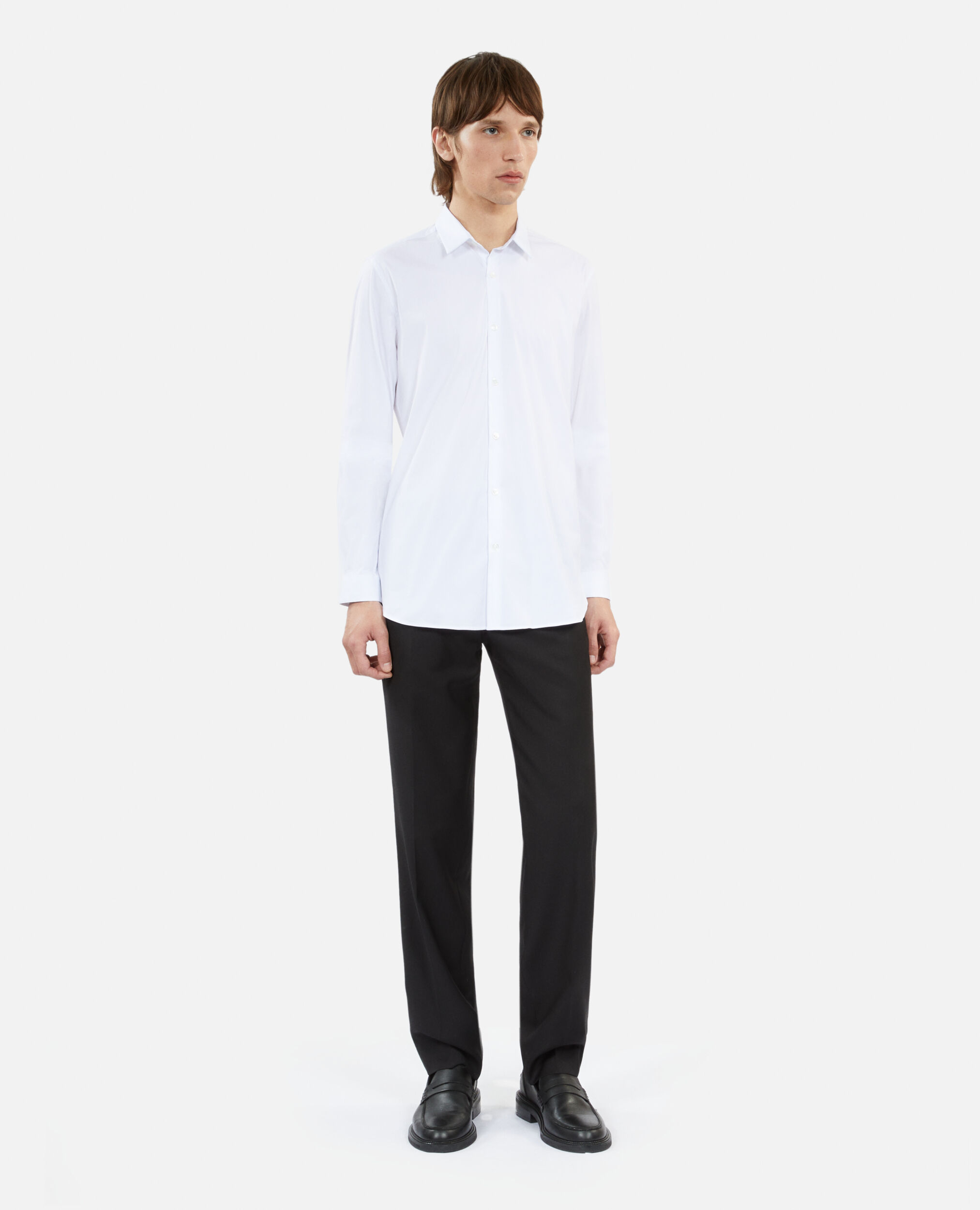 Camisa formal blanca popelina, WHITE, hi-res image number null