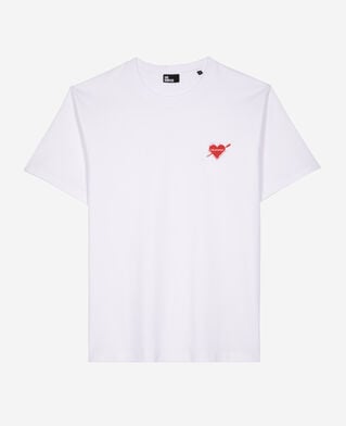 The Kooples MEN WHITE t-shirt with white heart flocking