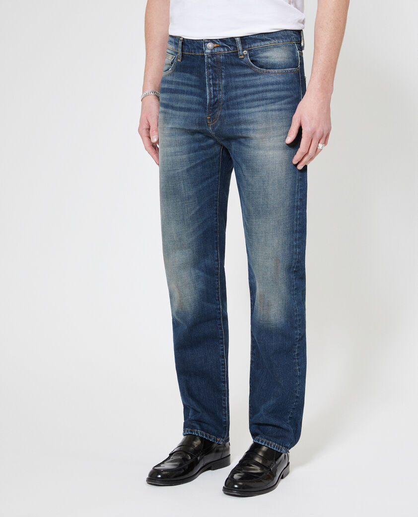 The Kooples MEN MEDIUM BLUE straight blue faded jeans