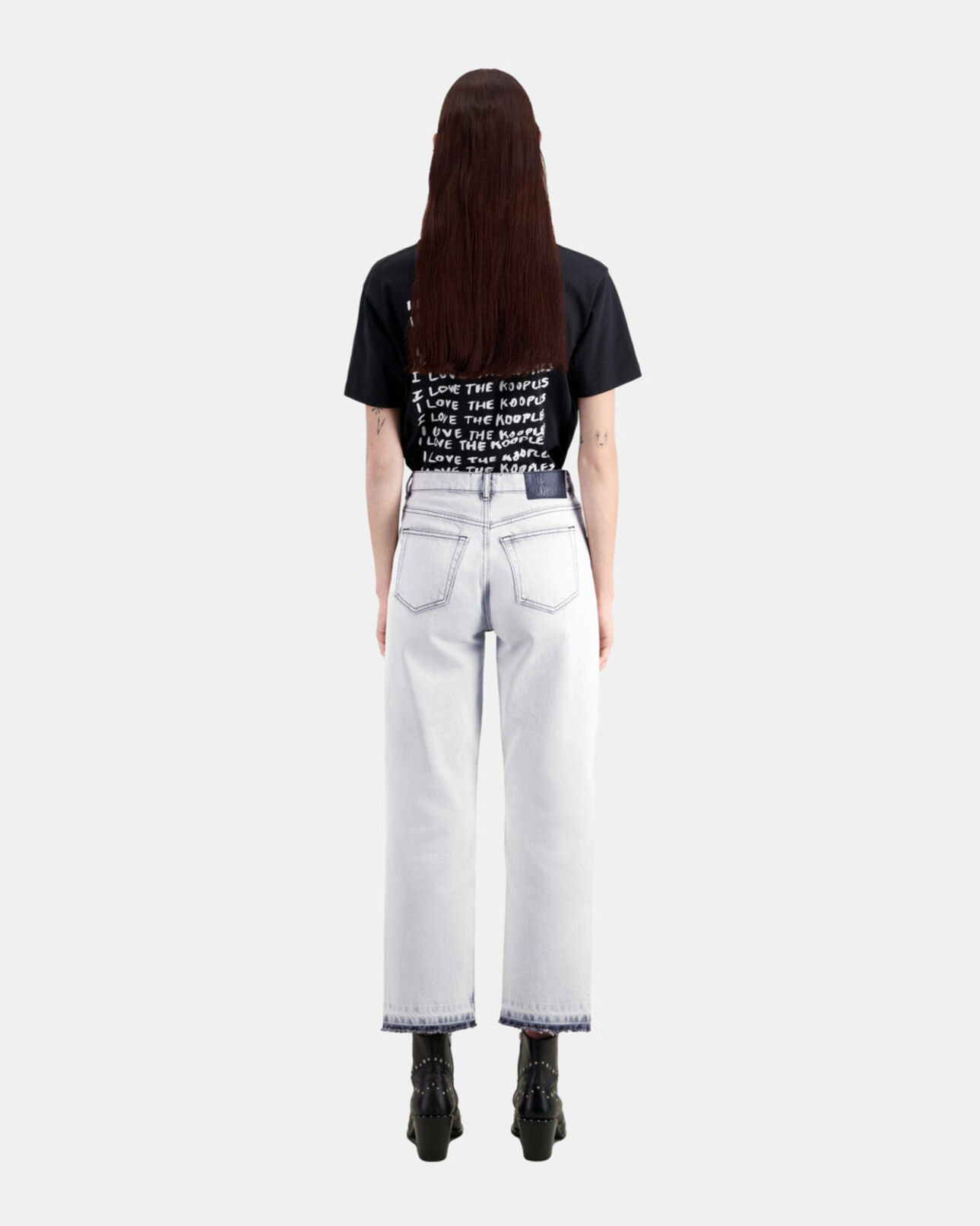 The Kooples MUJER WHITE BLEACH vaqueros blancos descoloridos rectos