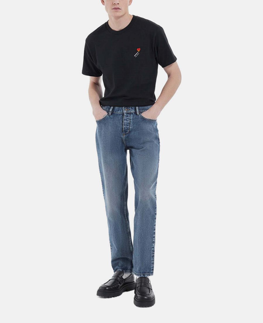 The Kooples H BLACK black cotton t-shirt with embroidery