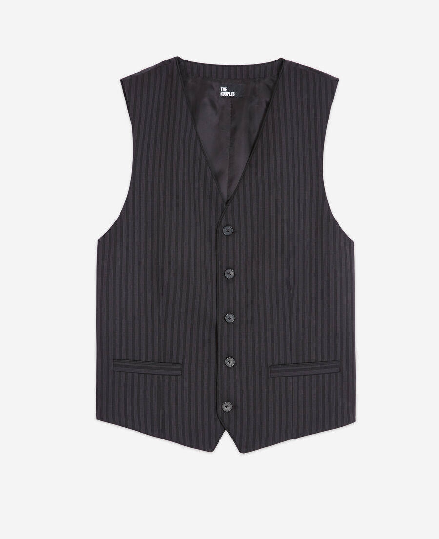 black wool suit vest