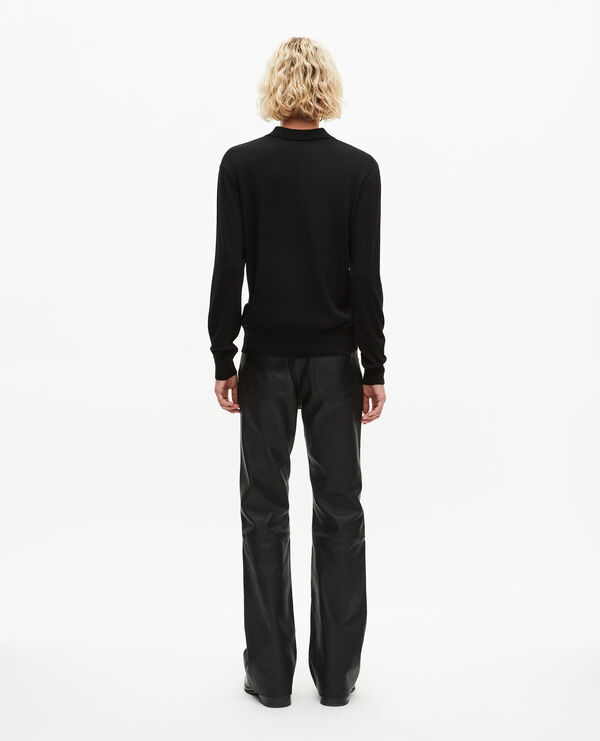 The Kooples MEN BLACK black merino wool polo-neck sweater