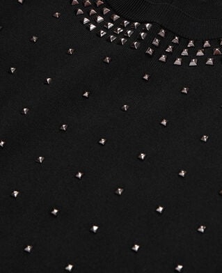 The Kooples DAMEN BLACK schwarzer pullover mit nieten