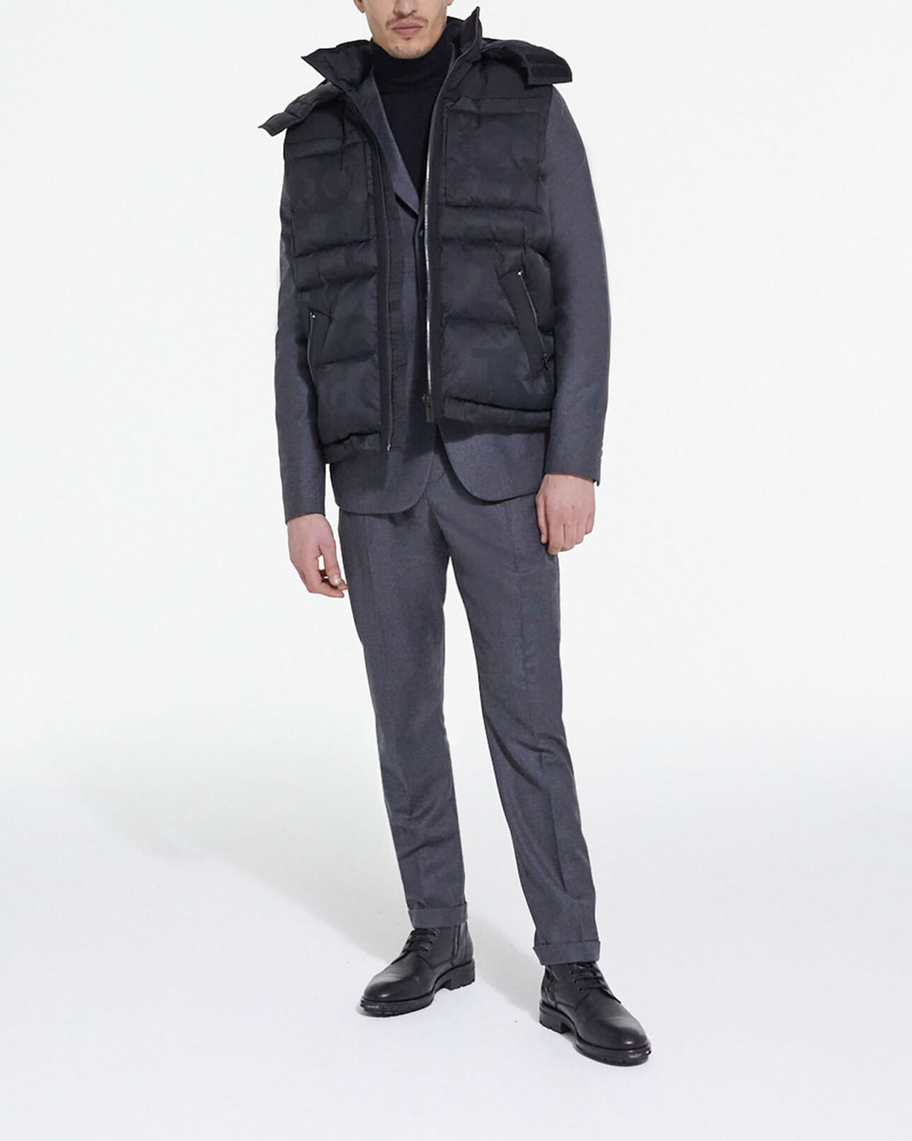The Kooples MEN BLACK black down jacket with the kooples logo