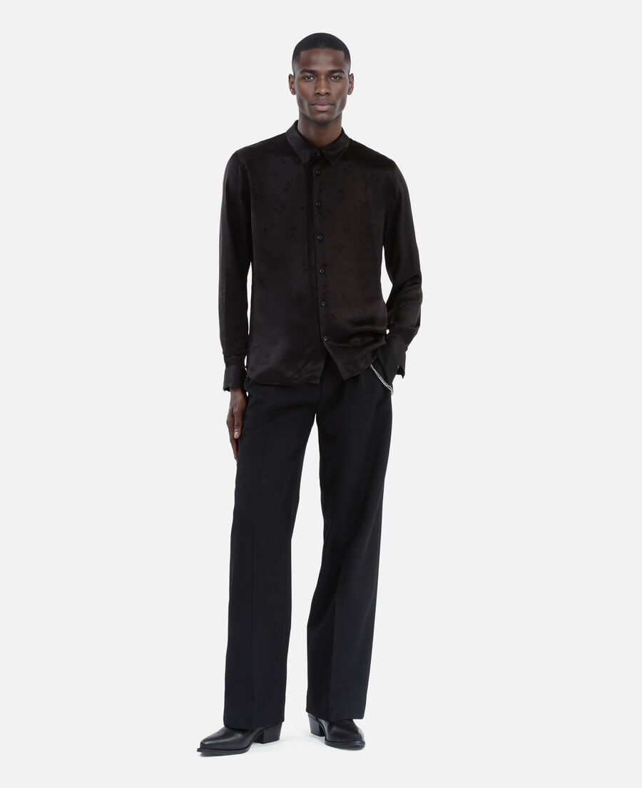 The Kooples H BLACK black music print jacquard shirt