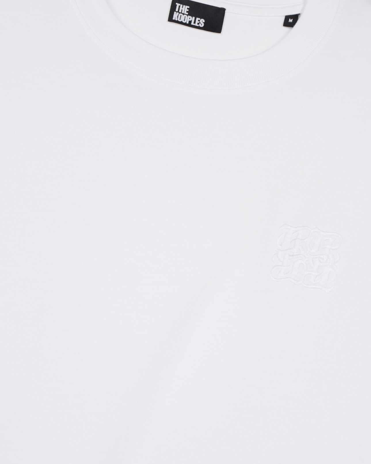 The Kooples MEN WHITE white t-shirt with logo embroidery