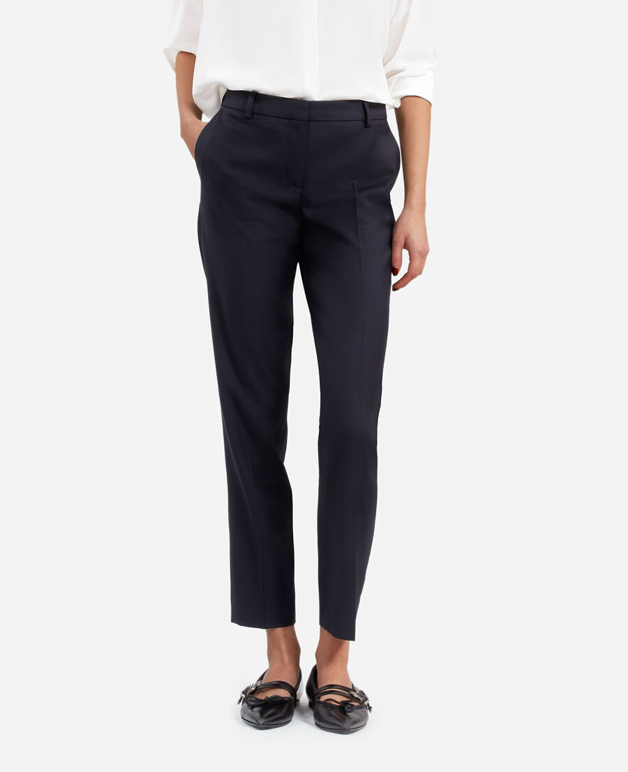 pantalon de costume laine bleu marine