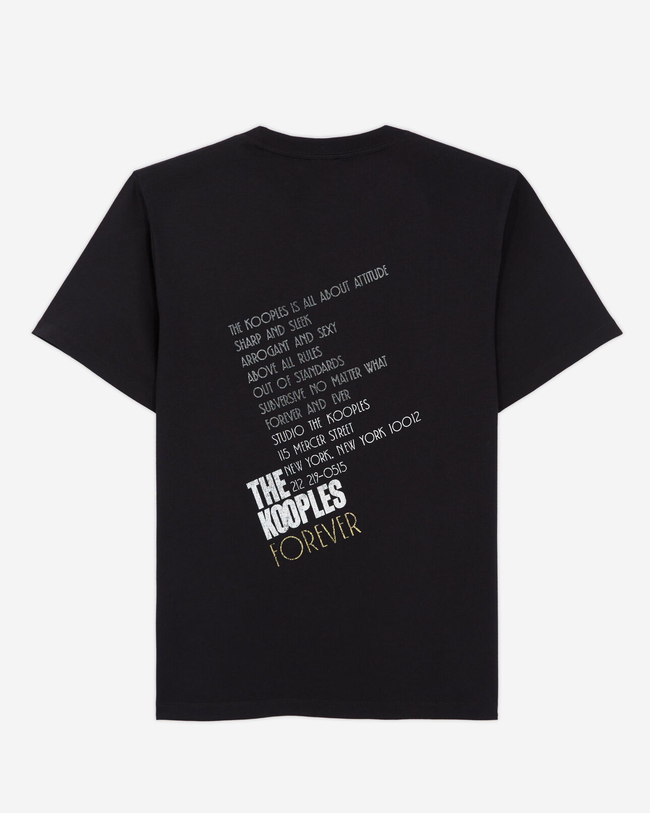 The Kooples HOMME BLACK-ANTIC GOLD t-shirt homme sérigraphié noir