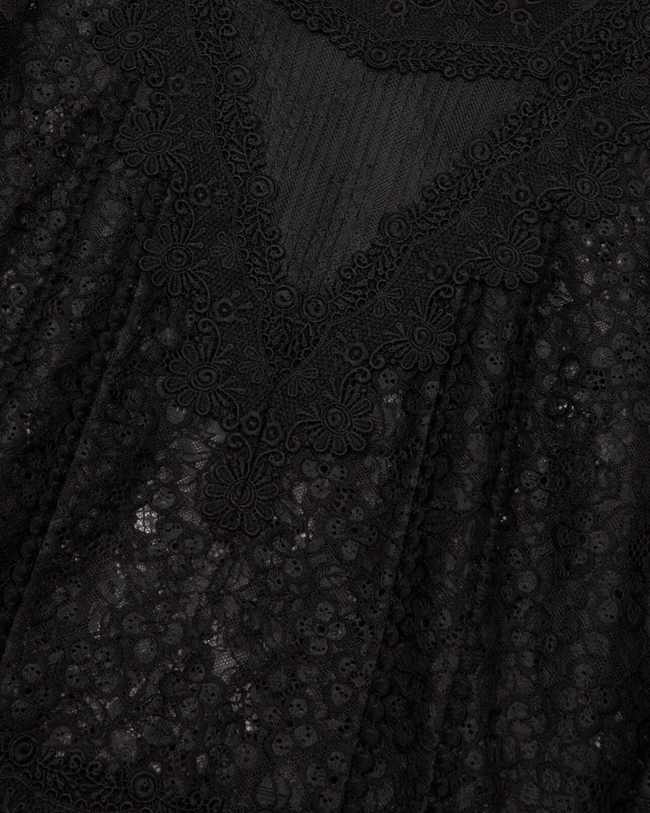 The Kooples FEMME BLACK top en dentelle noire