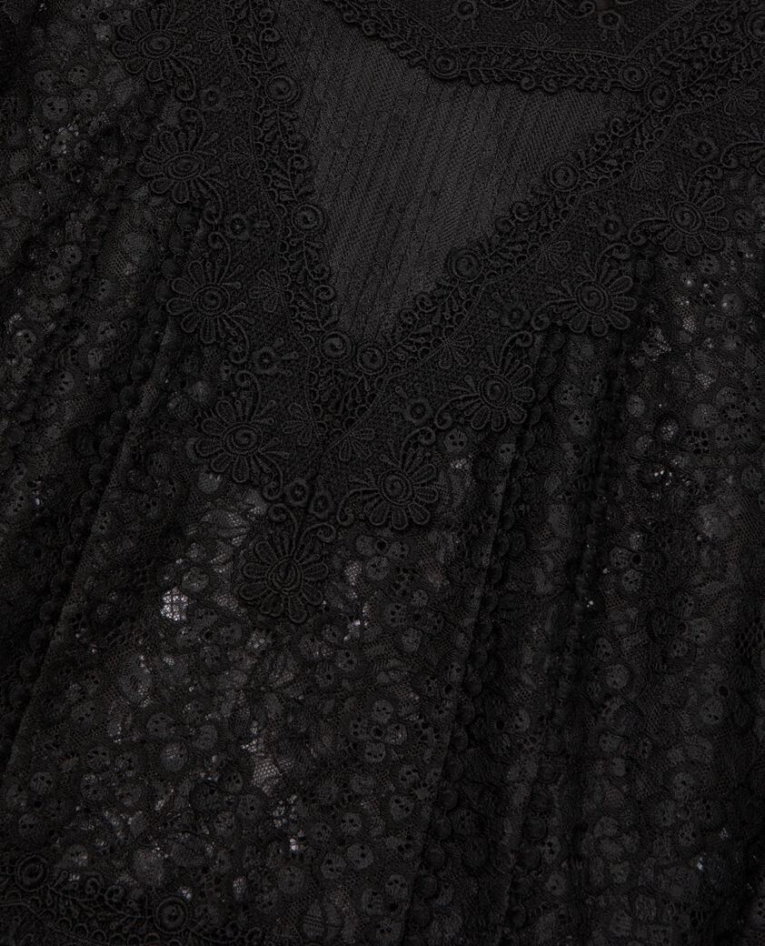 The Kooples FEMME BLACK top en dentelle noire