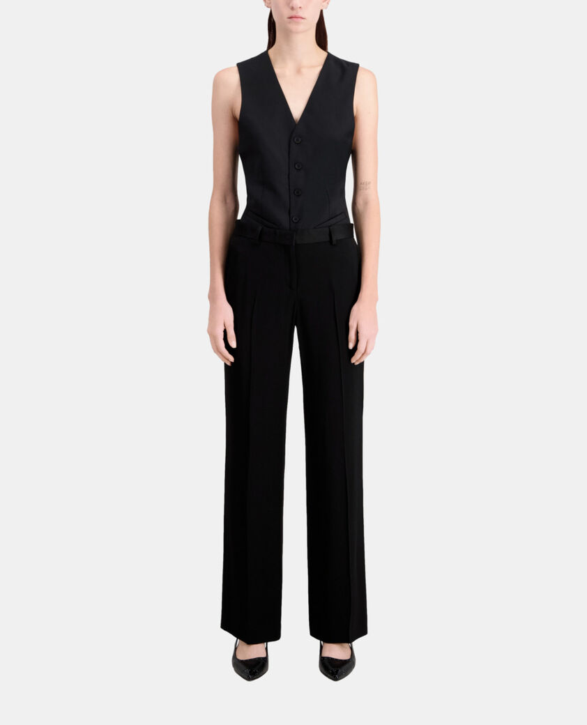 The Kooples FEMME BLACK pantalon tailleur noir en crêpe