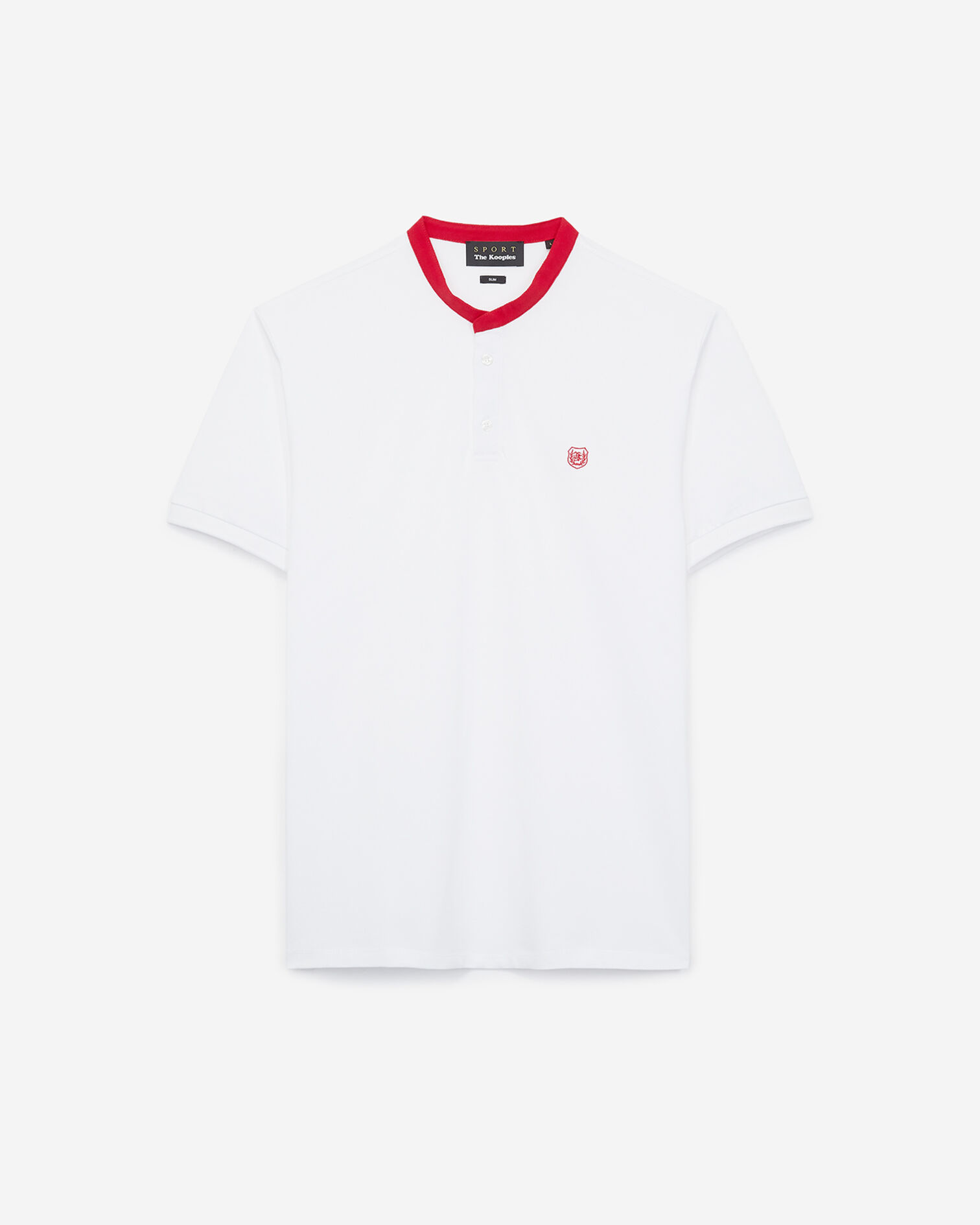 Polo blanco con cuello rojo en contraste, WHITE, hi-res image number null
