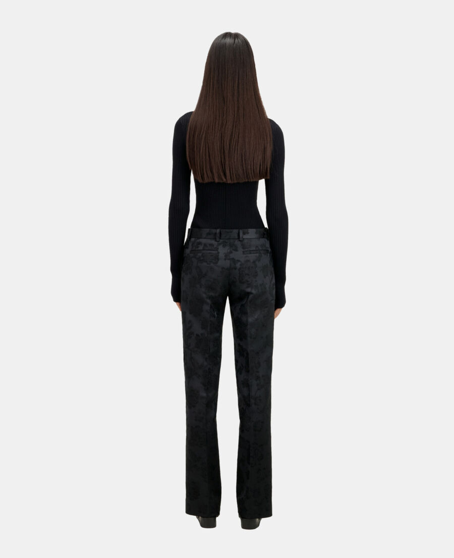 The Kooples FEMME BLACK pantalon tailleur fleuri noir