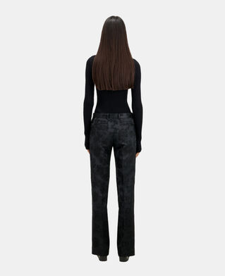 The Kooples FEMME BLACK pantalon tailleur fleuri noir