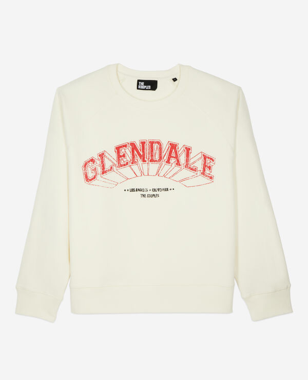 ecru sweatshirt with glendale serigraphy