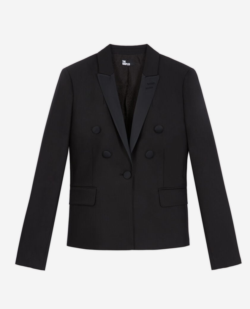 The Kooples DAMEN BLACK schwarzes anzugsakko aus wolle